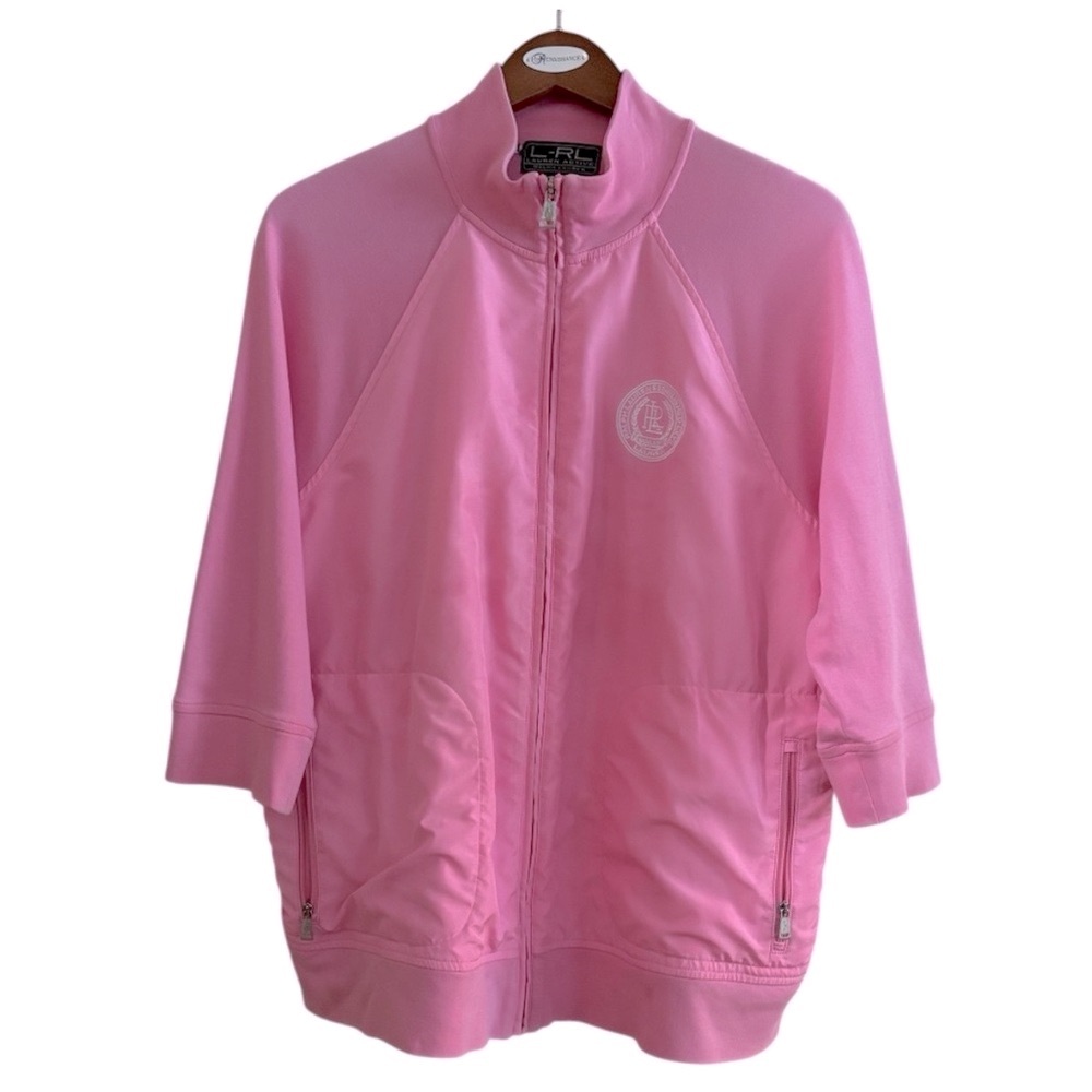 Vintage Ralph Lauren Plus Sz 1X Crested Activewear Jacket Pink